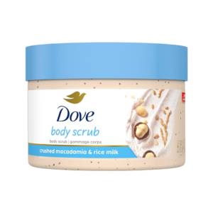 "Buy Dove Macadamia & Rice Milk Scrub 10.5 oz", "Gentle Exfoliating Body Scrub for Smooth Skin", "Natural Rice Milk Body Scrub Online", "Luxurious Macadamia Body Scrub for Soft Skin", "Dove Exfoliating Scrub for Daily Skin Care", "Best Body Scrub for Moisturizing and Smoothness", "Reveal Smoother Skin with Dove Body Scrub", "Nourishing Body Scrub with Macadamia Oil", "Hydrating Dove Rice Milk Scrub for Dry Skin", "Eco-Friendly Gentle Exfoliant for Sensitive Skin".