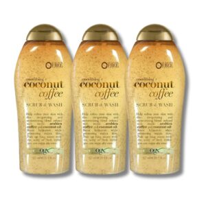 OGX Smoothing + Coconut Coffee Exfoliating Body Scrub - 19.5 Fl Oz (Pack of 3)