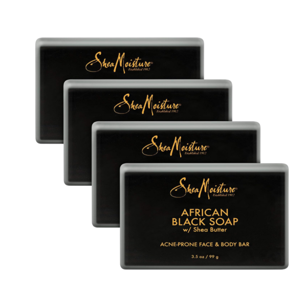 sheamoisture bar soap, SheaMoisture African Black Soap Bar, Oily Skin Solution, 4 Pack Blemish-Prone Skin Care, SheaMoisture African Black Soap, 4 Pack Face & Body Bar for Oily Skin, SheaMoisture African Black Soap, 4 Pack SheaMoisture African Black Soap: Ideal for Oily, Blemish-Prone Skin, 4 Pack 4-Pack SheaMoisture African Black Soap: Perfect for Face & Body