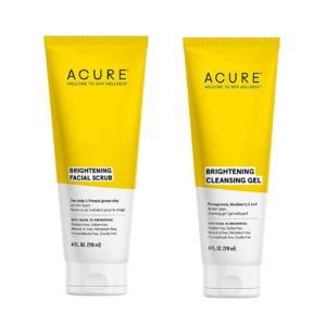 acure facial scrub, Acure Bestselling Duo Kit: Brightening Facial Scrub & Cleansing Gel All Skin Types: Acure Brightening Scrub & Cleansing Gel Bestselling Skincare Duo: Acure for Radiant Skin Facial Scrub & Cleansing Gel: Acure Duo Kit Refresh Your Routine: Acure Bestselling Duo Kit