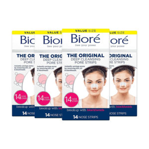 biore nose strips, Biore Nose Strips 4-Pack, deep cleansing, blackhead removal, Bioré Original, pore strips, effective skincare, unclog pores, dermatologist tested, blemish-free, clear complexion, beauty regimen, trusted brand, visible results, easy application, pore-refining, facial care, blackhead removal strips, gentle formula, skincare essential, convenient pack