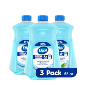 dial antibacterial hand soap, Dial Antibacterial Liquid Hand Soap Refill, Spring Water, 52 fl oz, Pack of 3, germ-fighting, effective cleansing, hygienic, convenient refill, family-friendly, trusted brand, antibacterial protection, hand hygiene, gentle on skin, moisturizing, essential, daily use, bathroom staple, household favorite, bulk savings, economical, long-lasting