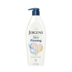 jergens lotion, Jergens Skin Firming Lotion, Collagen & Elastin formula, Dry skin solution, Tightens and tones skin, Hydrates for firmness, Improves skin elasticity, Dermatologist-tested firming lotion, Nourishes with collagen, Restores skin's natural resilience, Trusted brand for skin firming.