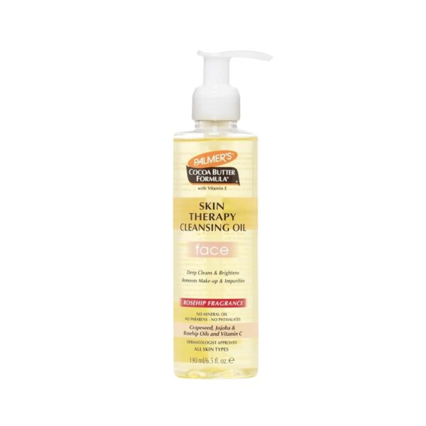 Palmer's Cocoa Butter Skin Therapy Cleansing Facial Oil, makeup remover, gentle cleanser Cocoa butter skincare, oil-based makeup remover, natural ingredients Gentle facial cleansing, effective makeup removal, soft skin Nourishing formula, vitamin-rich, hydrating cleanse Cocoa butter benefits, gentle on skin, radiant complexion Non-drying makeup removal, sensitive skin-friendly, luxurious cleanse Makeup melting power, dirt and impurity removal, healthy glow Daily facial cleansing, refreshing formula, smooth texture Dermatologist tested, hypoallergenic, skincare essential Cocoa butter beauty ritual, silky softness, glowing complexion